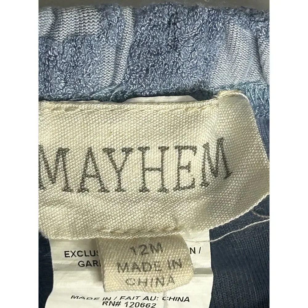 Mayhem 12 Month Blue checkered set tank and pull-on shorts